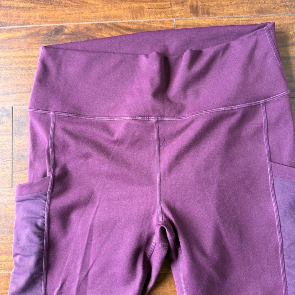 Fabletics‎ Powerhold High Waisted Mesh Pocket Leggings Purple Womens Large L - Picture 3 of 11